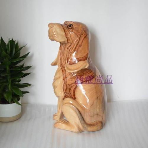 根雕 家装饰品 生肖狗 旺财狗摆件 木雕工艺品 香樟木天然根雕动物