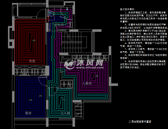 别墅地暖盘管布置图
