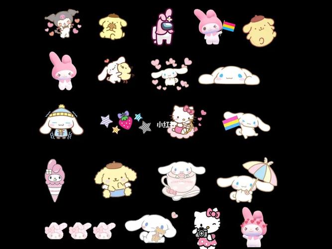 电子手帐贴纸png免抠三丽鸥等