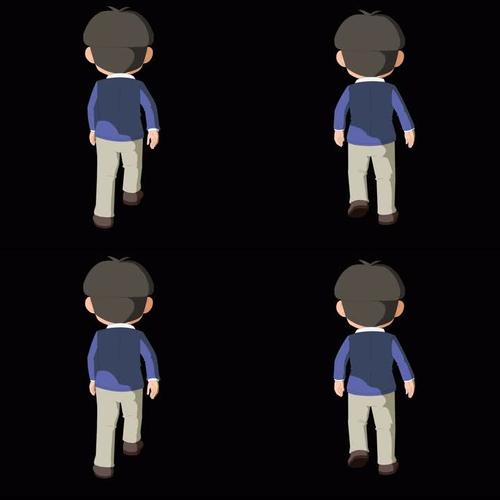 人物走路动画 全部是分层内容 逐帧动画