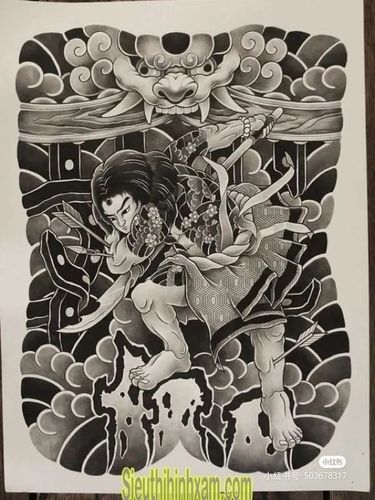 一组超级好看的日式老传统纹身手稿,张顺破水门