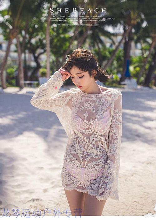 比基尼罩衫外套女海边泡温泉泳衣蕾丝宽松防晒沙滩度假外搭可下水白色
