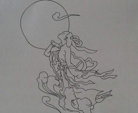嫦娥奔月简笔画怎么画