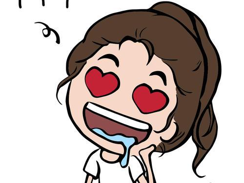 卡通花痴眼简笔画