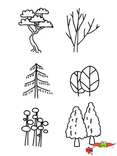 大树怎么画才好看图片,各种大树简笔画图片大全