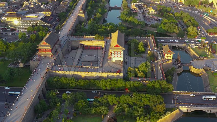 【原创·可商用】航拍西安永宁门_3840x2160_高清视频素材下载(编号
