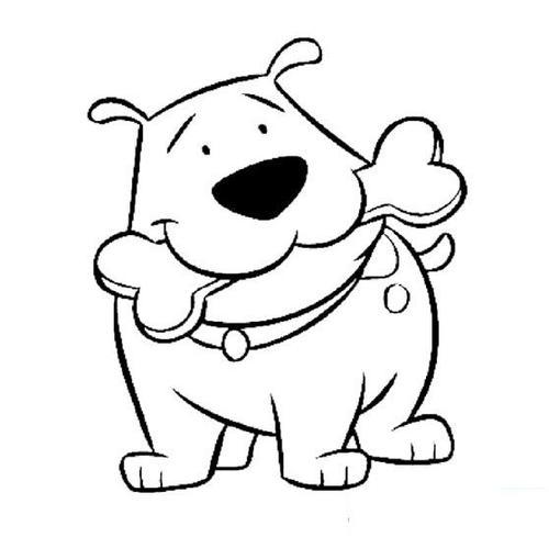 儿童简笔画小狗骨头