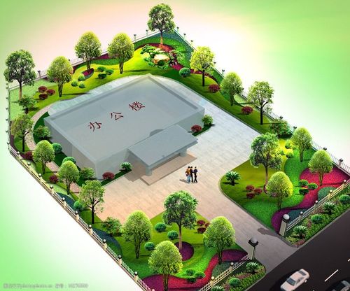 办公楼绿化效果图图片