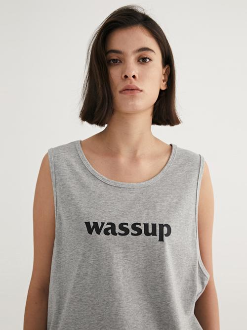 愚人潮社wassup男装夏季2021新款logo背心女无背心