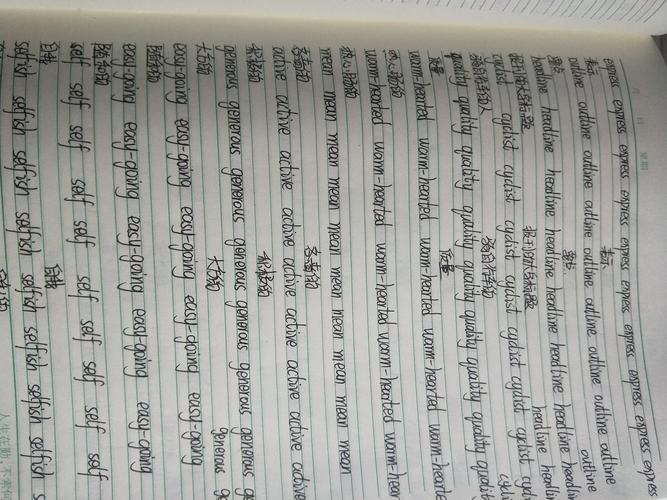 张露蕊英语抄写单词全部