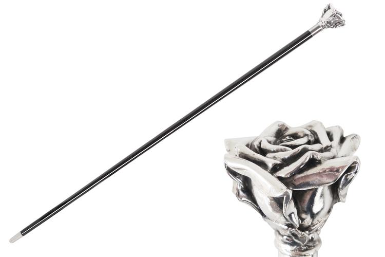 意大利pasotti绅士手杖权杖银色玫瑰花文明棍文明杖聚会舞台演出