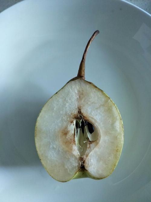 这是放置48小时后的梨,只有切面有点儿干.