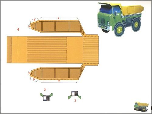 立体折纸工程车窗户手工