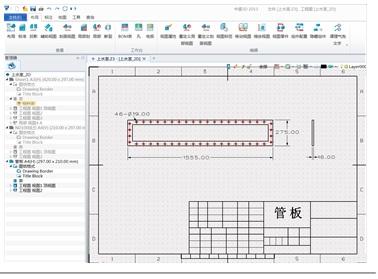 图4,中望3d2013操作界面 可以新建a4图纸创建dn100法兰零件工程图,a4