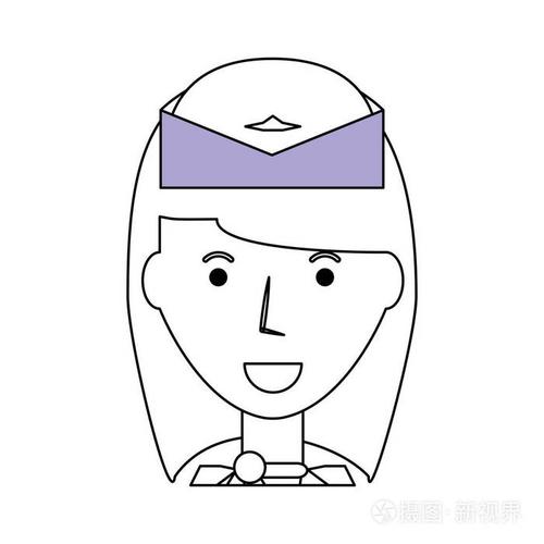 空姐简介卡通图标矢量插画图形设计