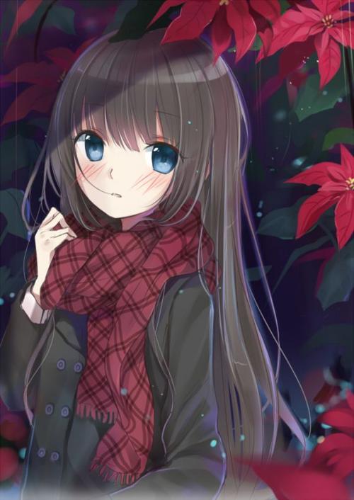 动漫少女唯美背景图片二次元萌妹纸图片