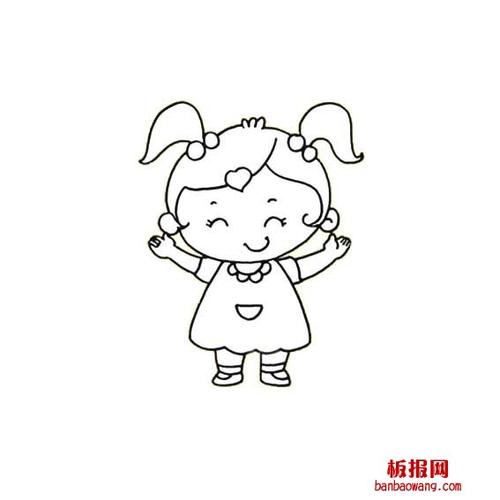 小女孩的简笔画法