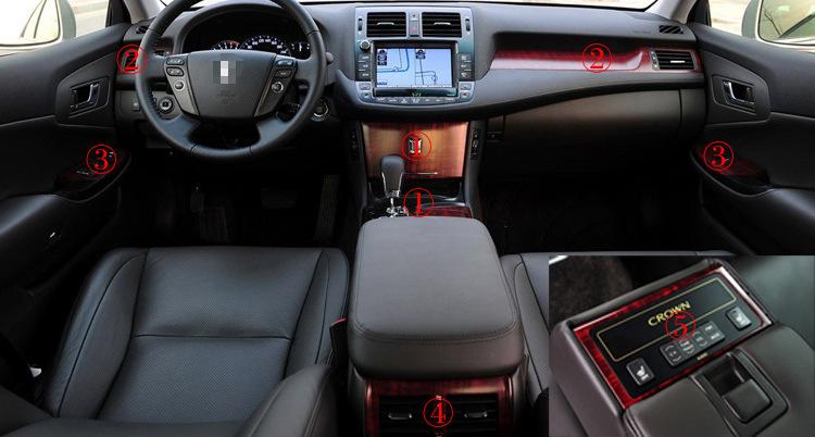 适用于10-13款丰田皇冠改装内饰贴纸 13代皇冠排挡升窗装饰车贴膜