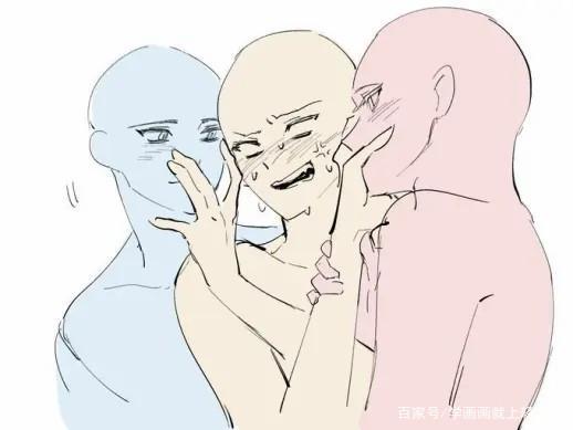 三人行~人物构图模板参考,线稿临摹转需