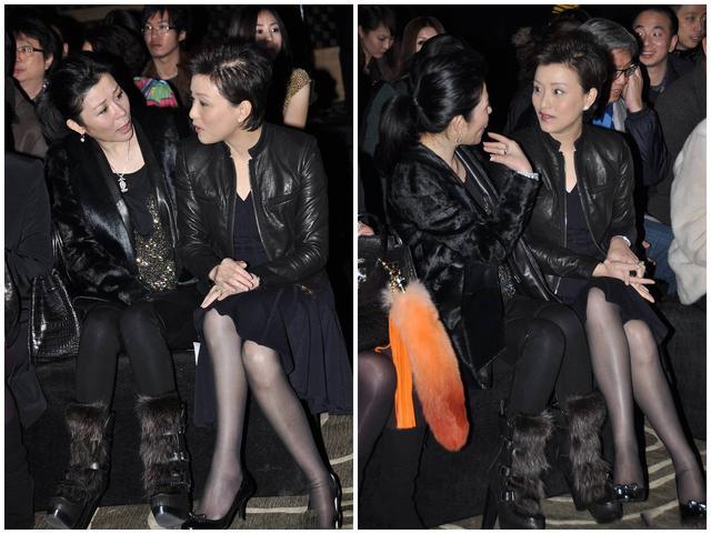 杨澜不愧是昔日"央视一姐",皮裙搭紫衫配黑丝,踩高跟鞋真气质