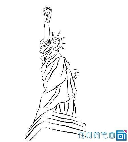 美国自由女神像简笔画简单漂亮简单画法美国自由女神