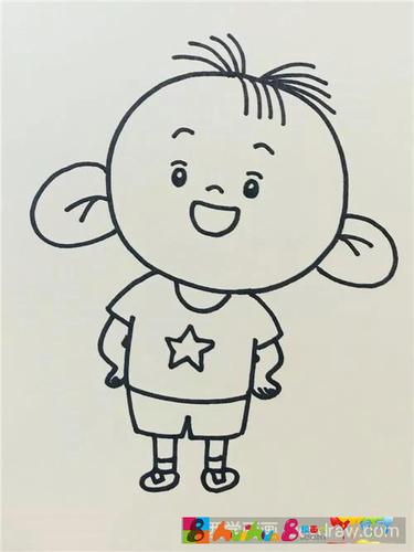 画大耳朵图图的步骤