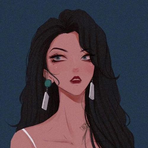 超a高冷女生头像,暗黑的风格真的太酷了!