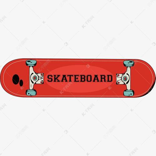 手绘时尚街头运动装备滑板素材