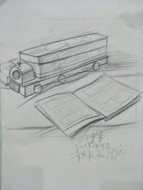 《结构透视讲解与练习》《书,汽车文具盒模型写生》 2018