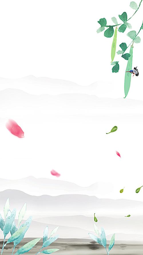 唯美 古风 中国风 h5 花瓣 蝴蝶 枝条 h5背景 宁静