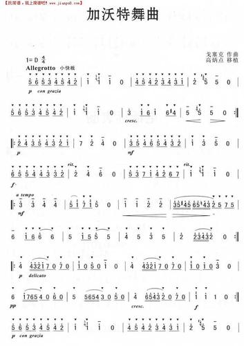 《加沃特舞曲(戈赛克)》萨克斯谱