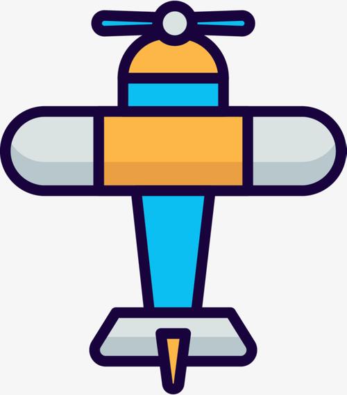 卡通彩色小飞机扁平透明矢量素材