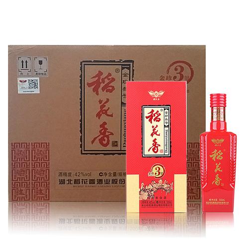6瓶箱装42度稻花香酒金珍3号500毫升6瓶纯粮湖北酒袋子齐全视频