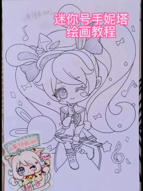 绘画迷你世界号手妮塔原创动漫手绘画线稿画画教程过程创意简笔画画