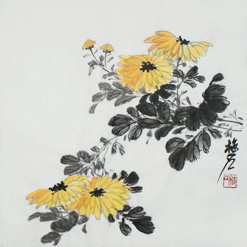 中国画欣赏水墨山水 关于中国画水墨菊花图片欣赏