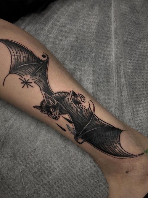 蝙蝠_纹身图案手稿图片_索.的纹身作品集