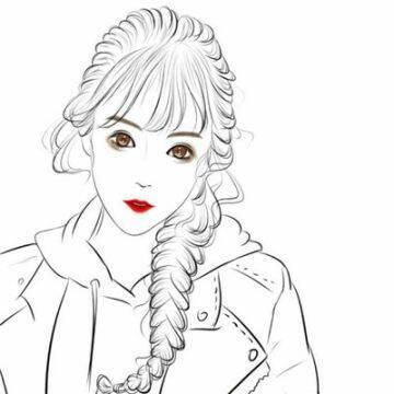 黑白头像女生冷酷手绘 高清好看的黑白手绘女头大图