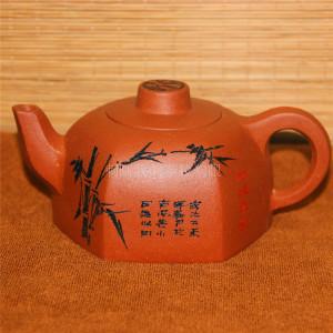 宜兴紫砂茶壶 谢晓东六角 原矿降坡泥一手壶 功夫茶具套壶全手