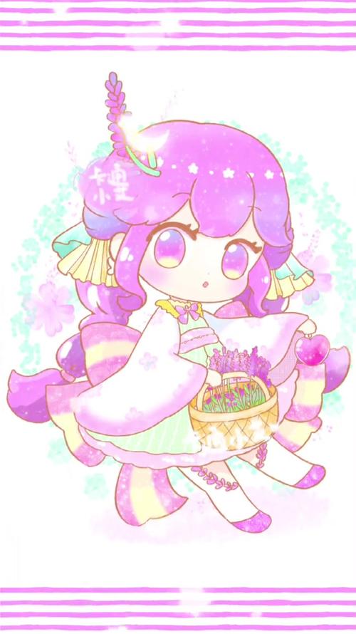 薰衣草花朵拟人画薰衣草花神