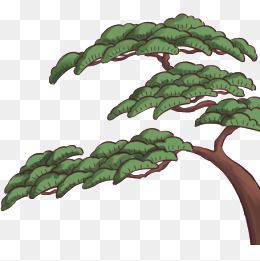 卡通手绘迎客松