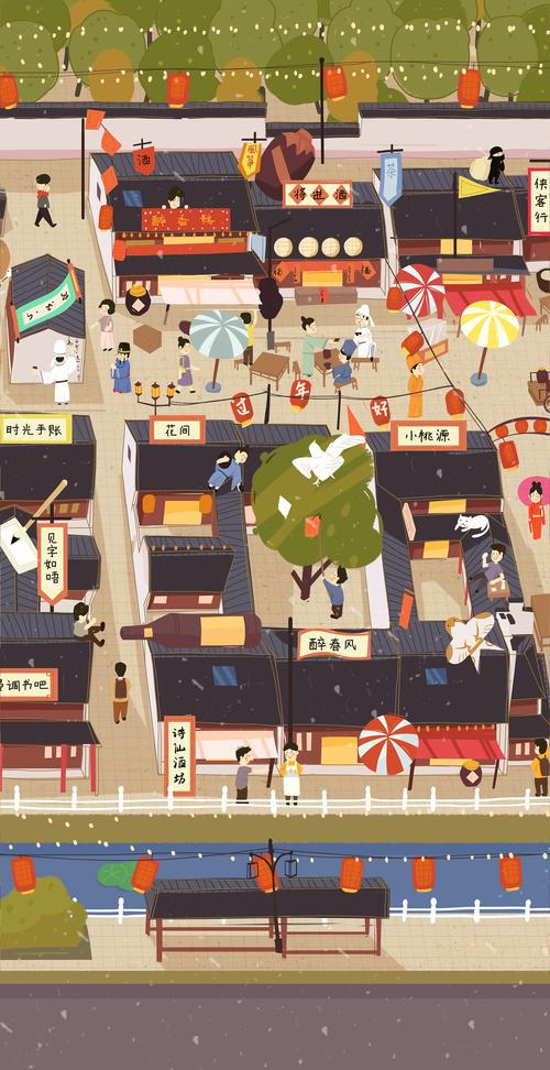 徽派商业街|插画|商业插画|白发_hou - 原创作品 - 站酷 (zcool)