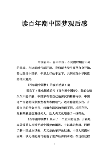 读百年潮中国梦观后感.doc