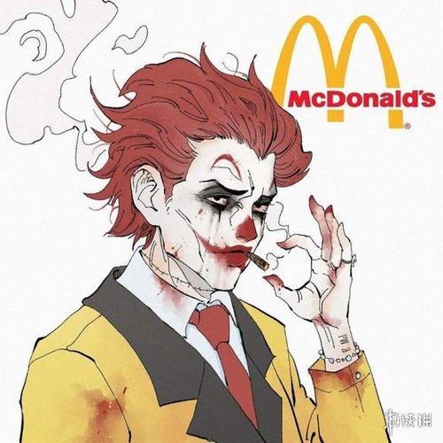 麦当劳叔叔黑化画师sillvi绘制黑化快餐店吉祥物