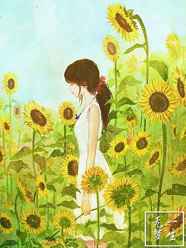 diy钻石画方钻满钻圆钻向日葵少女唯美动漫贴钻十字绣