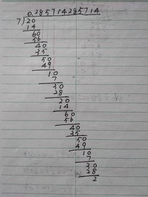 2÷7循环小数竖式