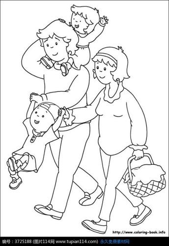 五指一家人简笔画