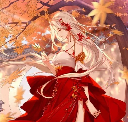出单动漫红色古风女头天羽茱奈
