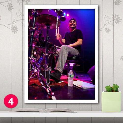 摇滚乐队音乐海报 架子鼓教室有框画装饰画 鼓手dave lombardo