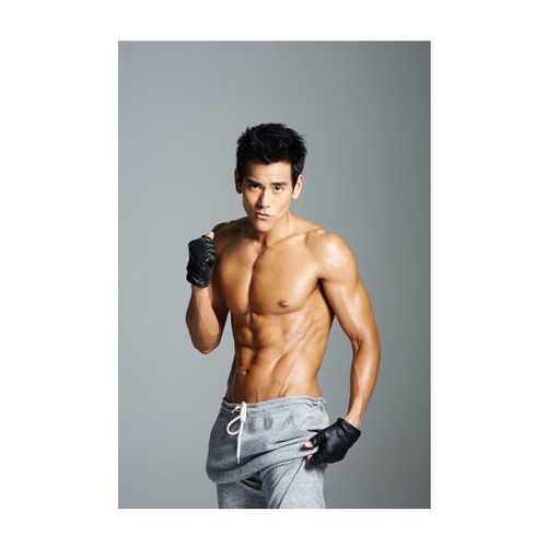 明星海报制作彭于晏健身肌肉写真周边海报房间贴画墙