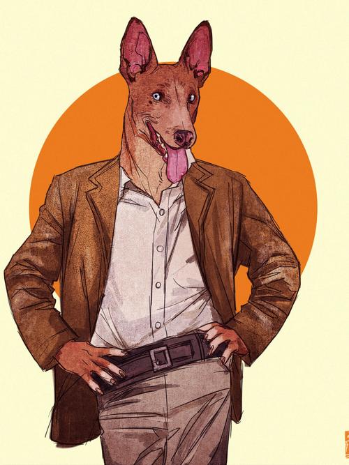 插画分享|动物拟人 黑帮大佬气场全开_插画_插画分享_文化_绘画